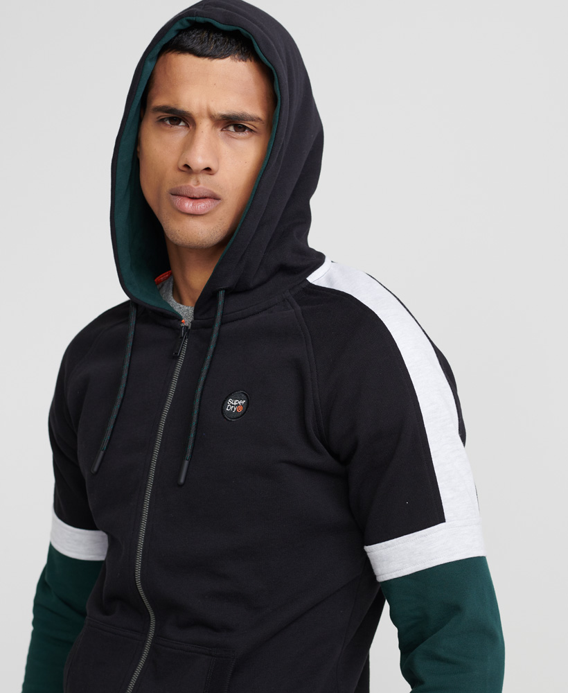 colour block zip sweatshirt