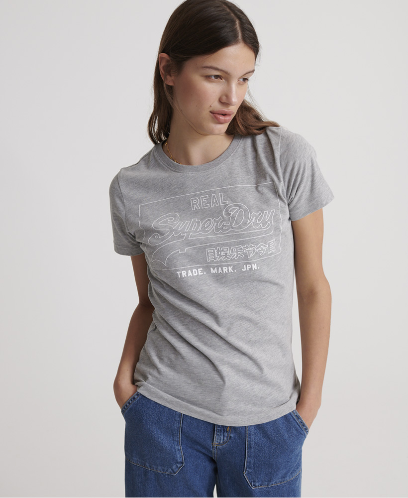 Donna T-Shirt Con Profilo Vintage Logo