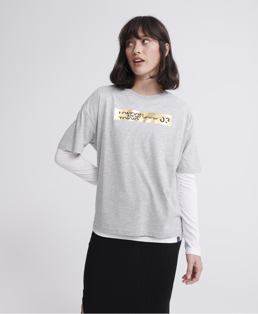 Donna T-Shirt Taglio Ampio Brand Language City