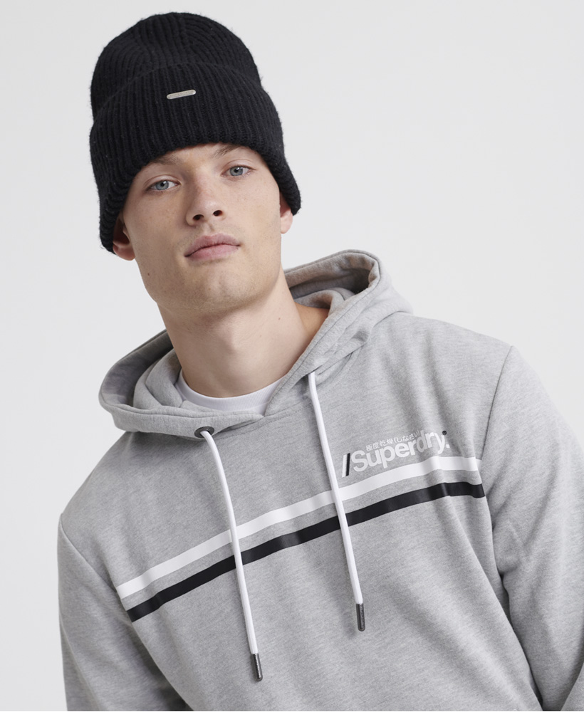 Felpa Sportiva A E Tessuto Loopback Con Logo uomo con cappuccio righe