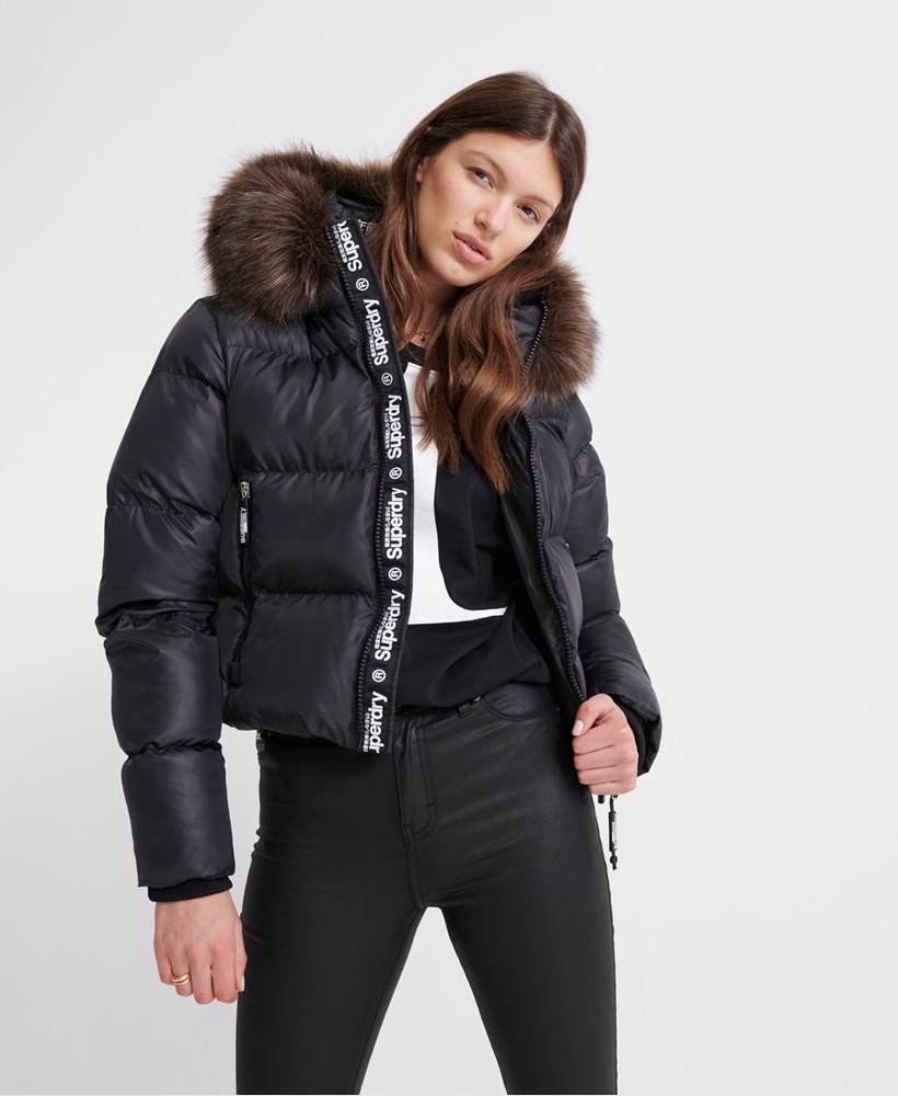 sport puffer borg crop superdry