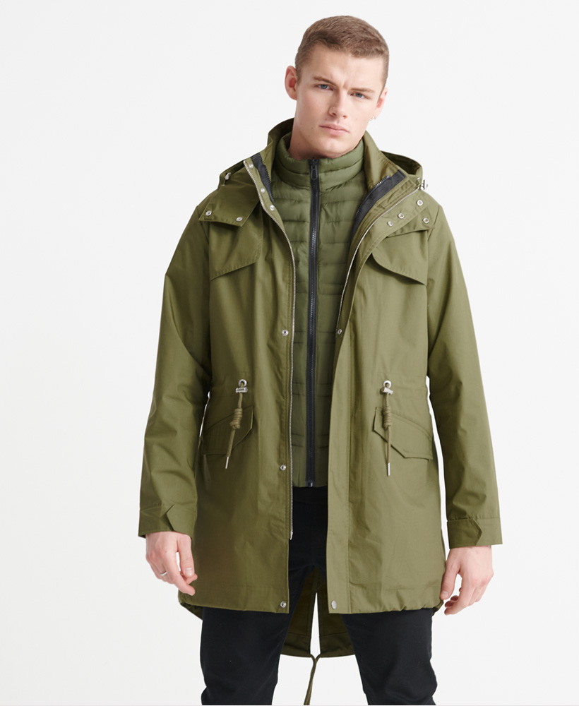 Pre-owned Superdry Herren Essential Parka Mit Langen Ärmeln