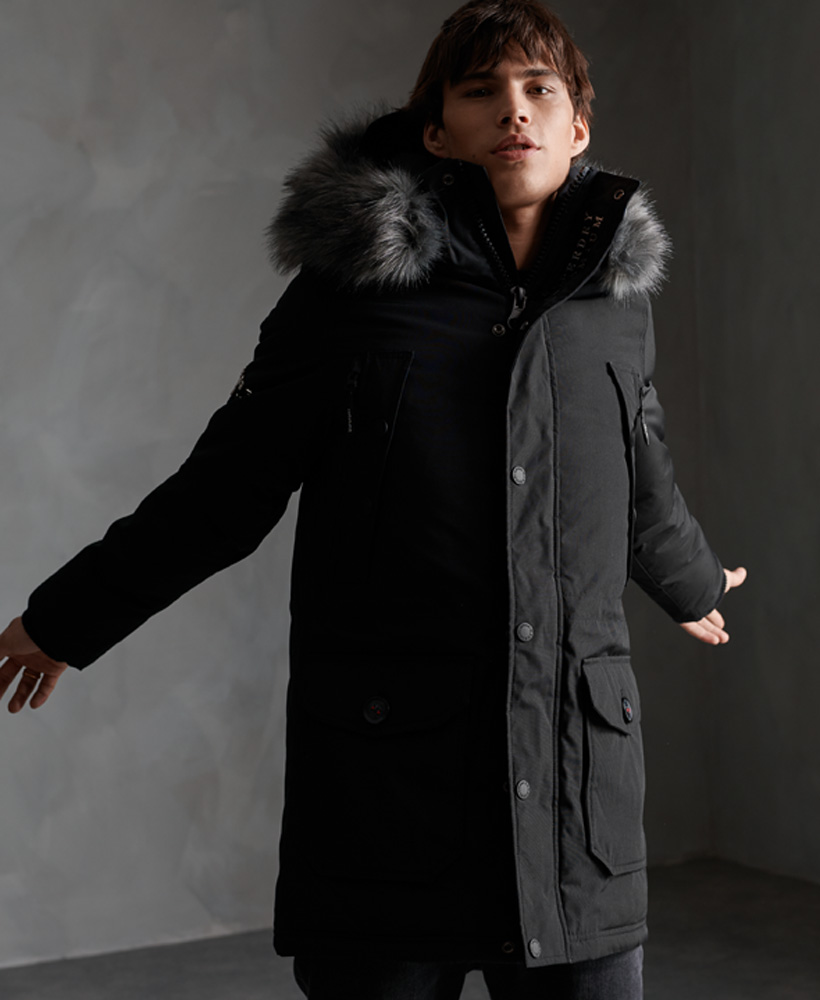 superdry parka black