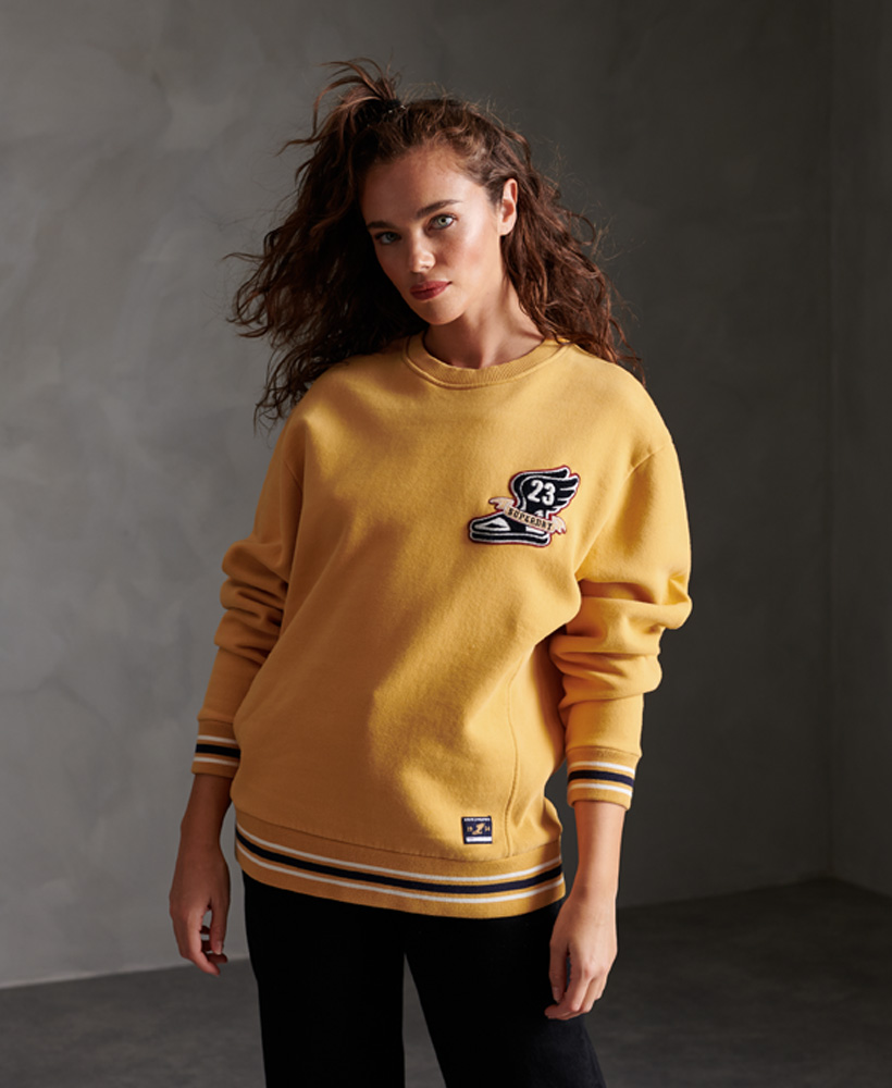 Felpa Girocollo In Contemporary Varsity donna ciniglia