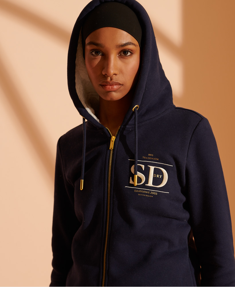 Felpa E Zip Established donna con cappuccio