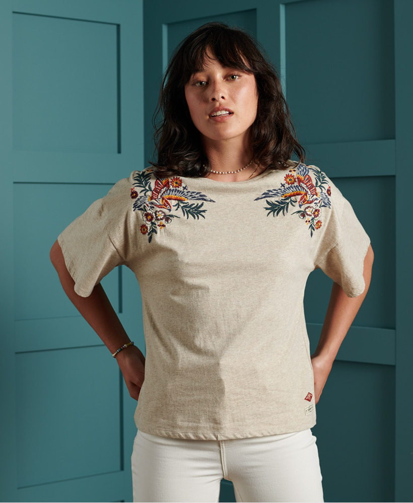 womens embroidered tee