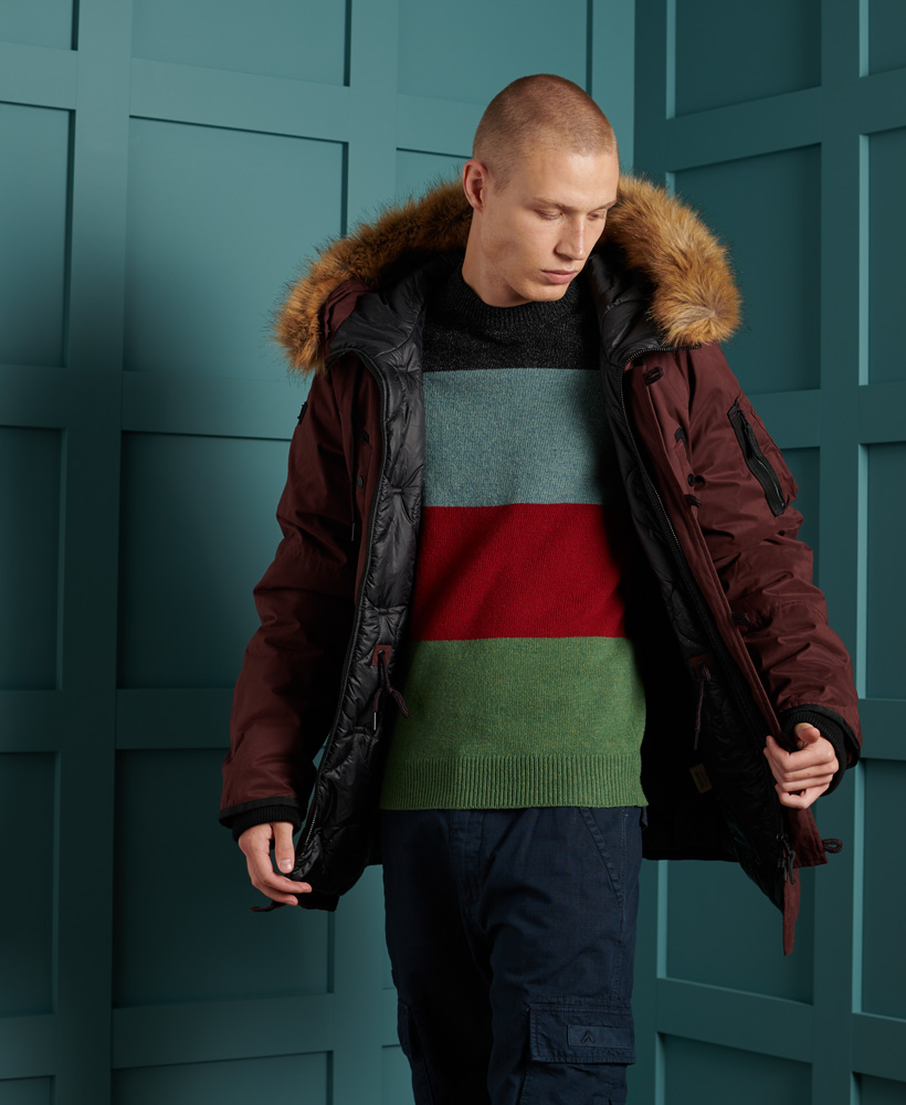 burgundy superdry coat