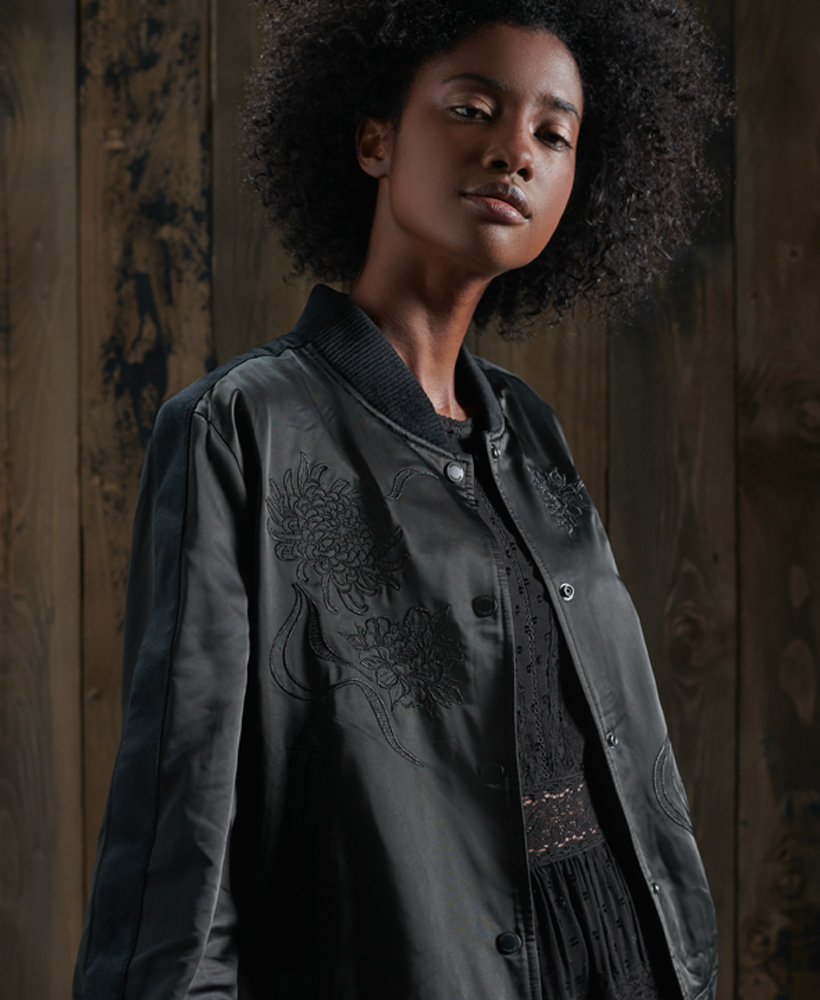 superdry bomber jacket womens black