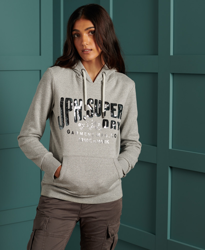Felpa E Paillettes Off Piste donna con cappuccio
