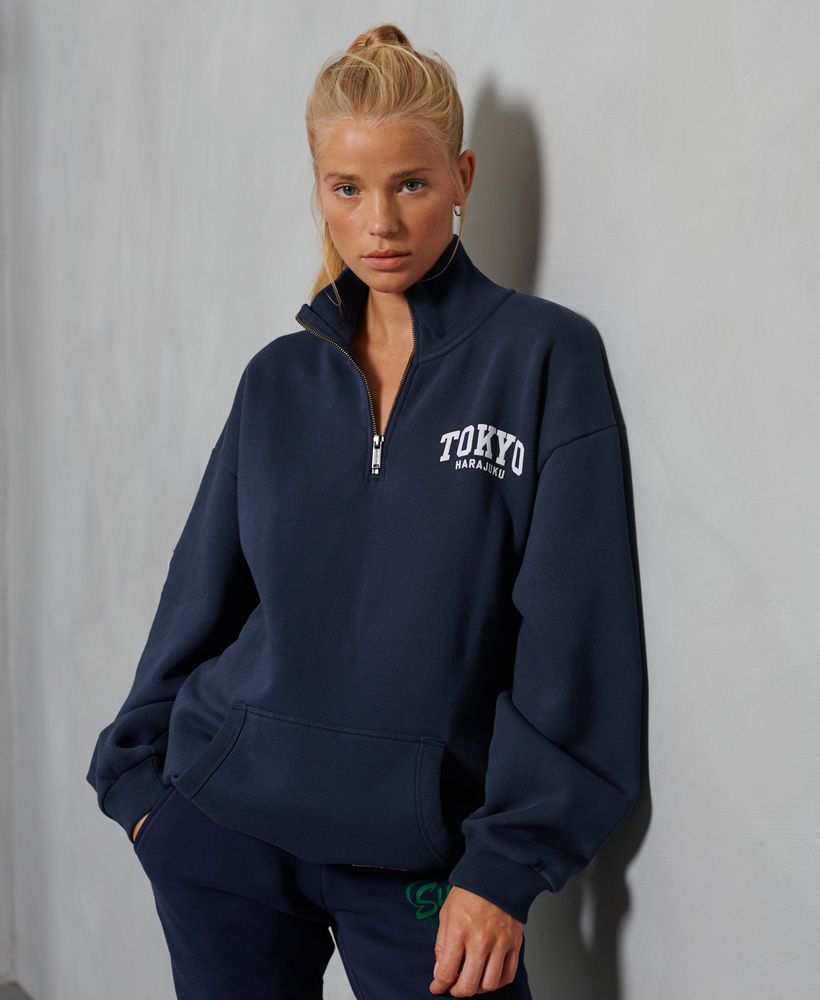 Felpa Serafino A Mezza Zip City College In Edizione Limitata donna