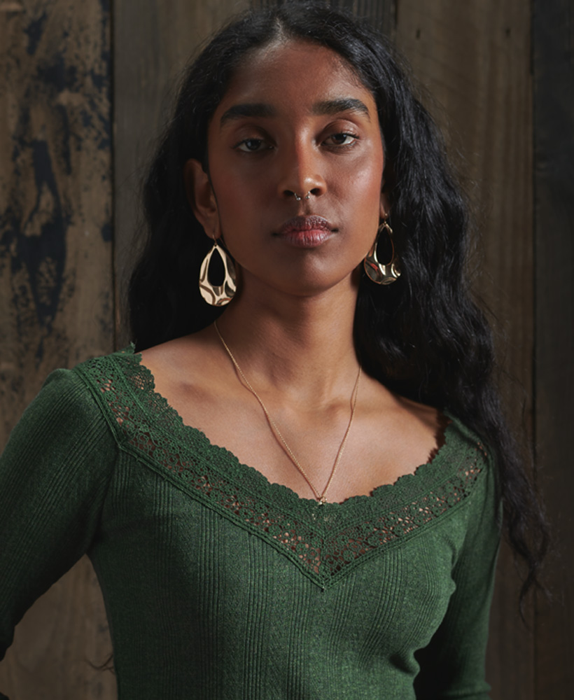 Superdry Womens Lace Pointelle Long 