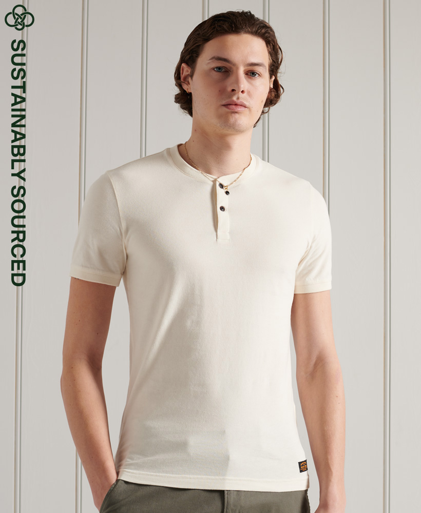 Superdry Mens Organic Cotton Short Sleeved Henley T-Shirt