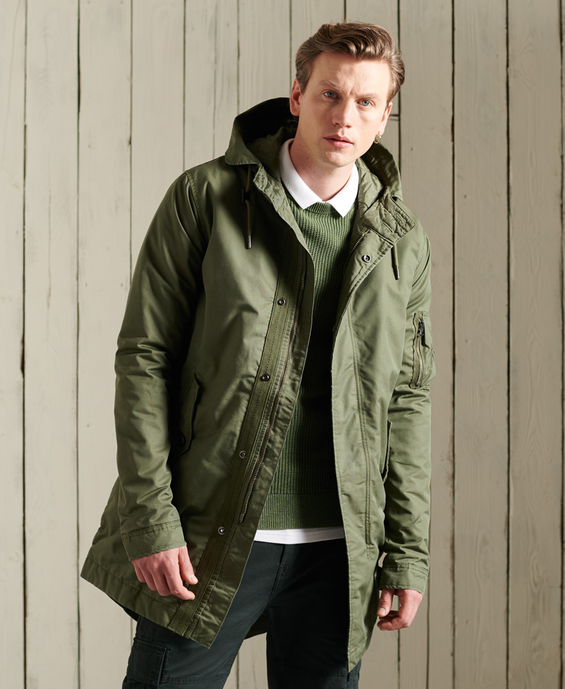 Superdry Service Midweight Men's Parka Coat (Khaki in size XS to 3XL)
