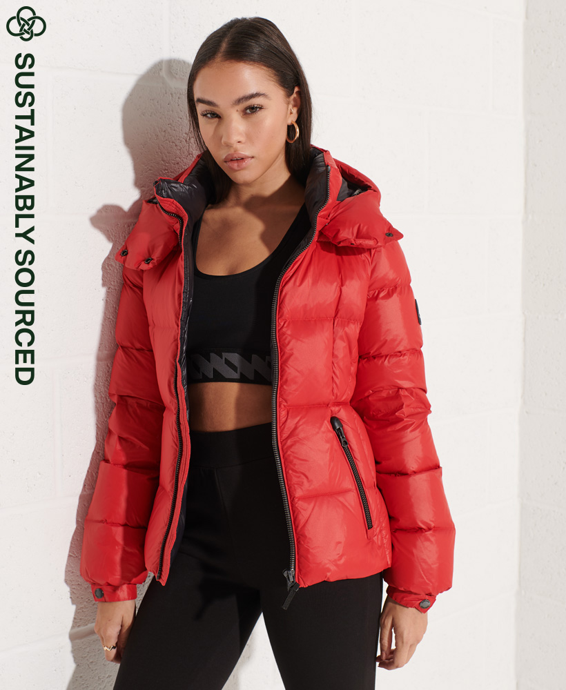 Pre-owned Superdry Damen Mountain Daunenjacke Mit Kapuze