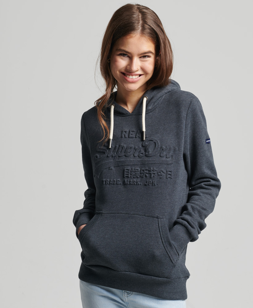 Superdry Womens Embossed Graphic Logo Hoodie eBay